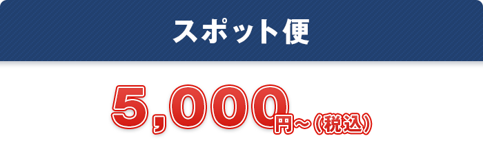 スポット便 5,000円～（税込）